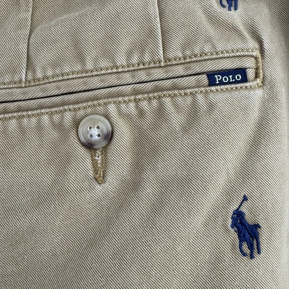 Polo Ralph Lauren Chino Shorts Men's 32 Khaki All Over Pony Embroidered Casual